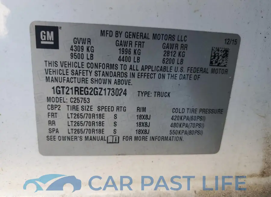 1GT21REG2GZ173024# 12