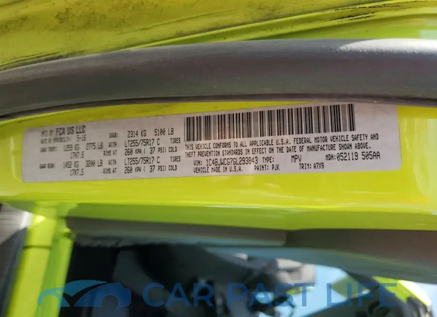 1C4BJWCG7GL293843# 13