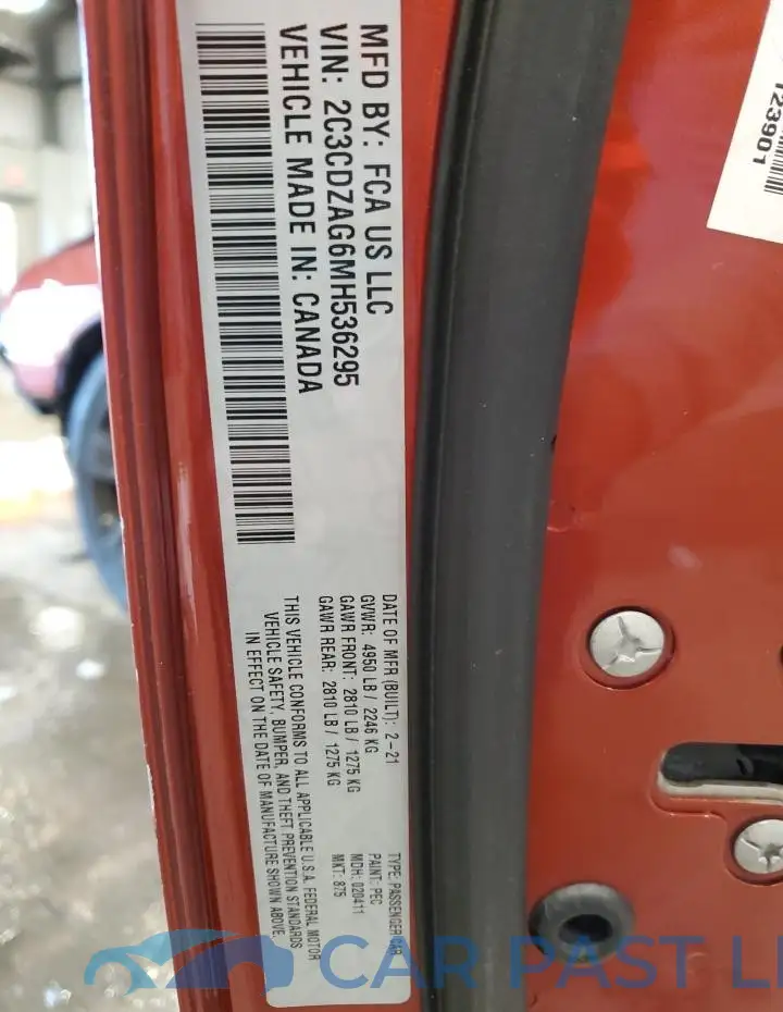 2C3CDZAG6MH536295# 12