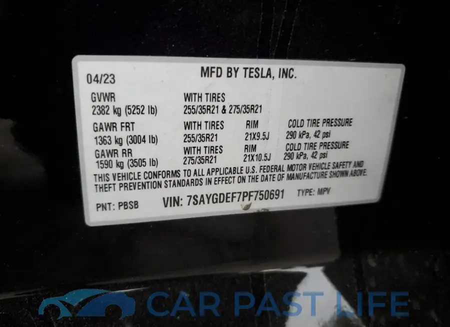 7SAYGDEF7PF750691# 12