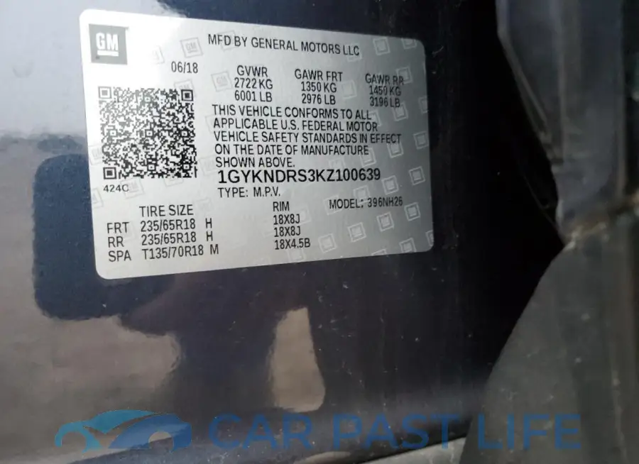 1GYKNDRS3KZ100639# 12