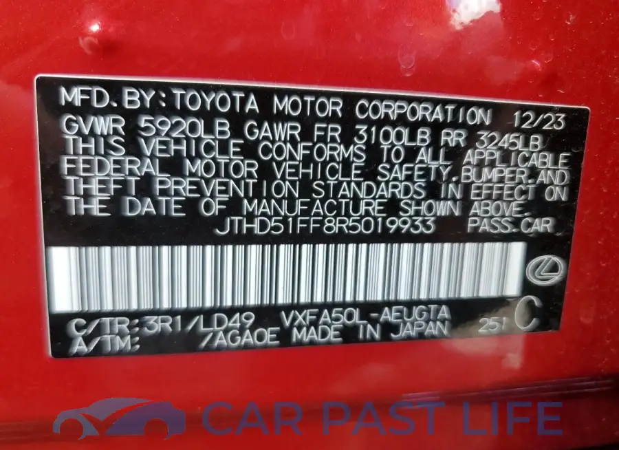 JTHD51FF8R5019933# 12