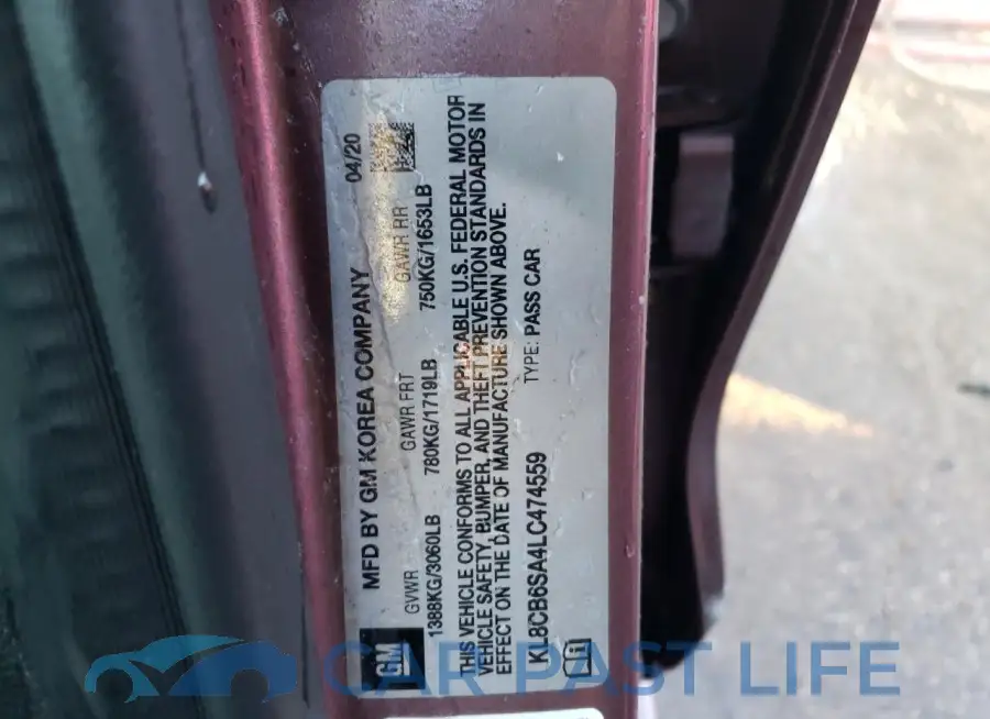 KL8CB6SA4LC474559# 12