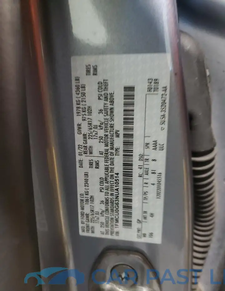 1FMCU0G63NUA10514# 12