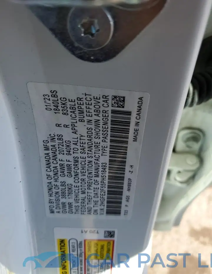 2HGFE2F55PH518493# 12