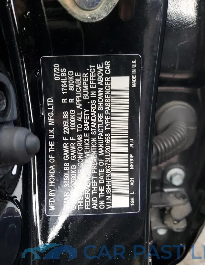 SHHFK8G73LU201658# 13
