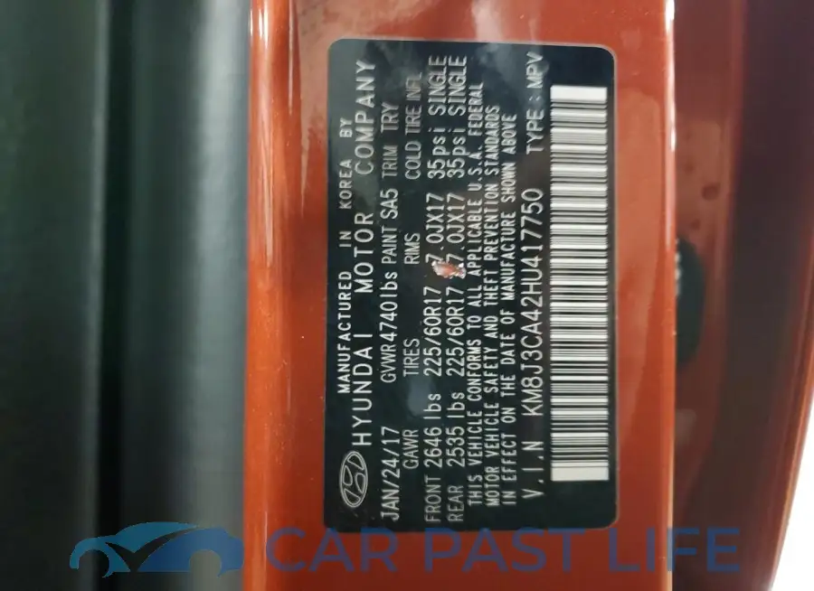KM8J3CA42HU417750# 14
