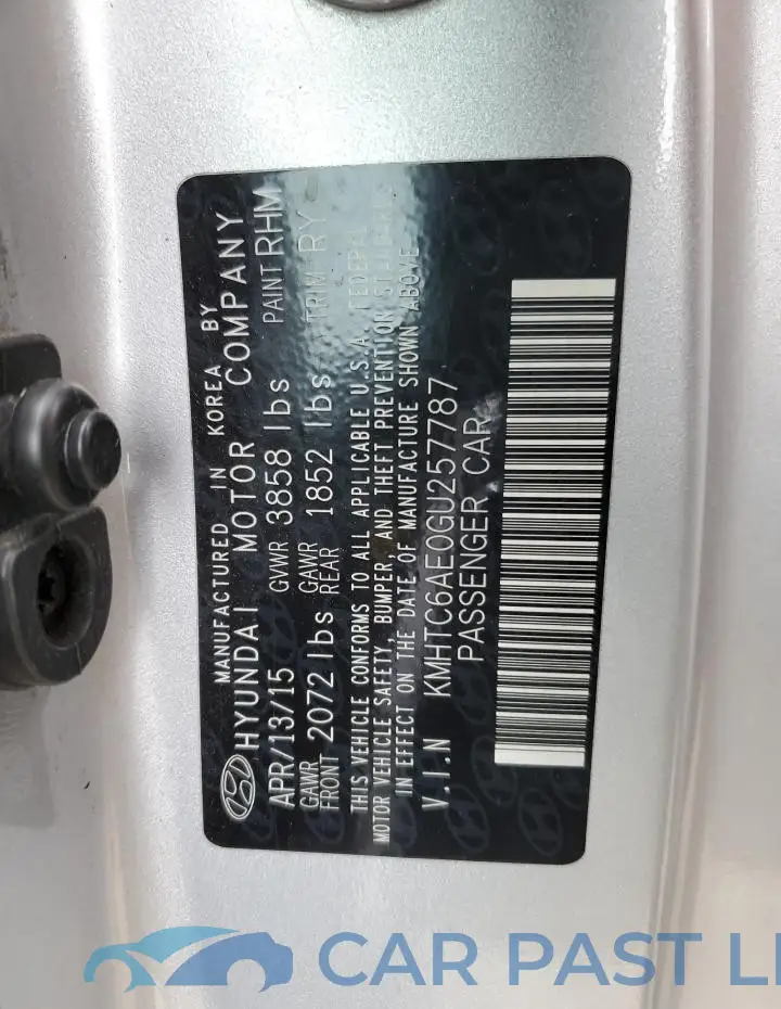 KMHTC6AE0GU257787# 12