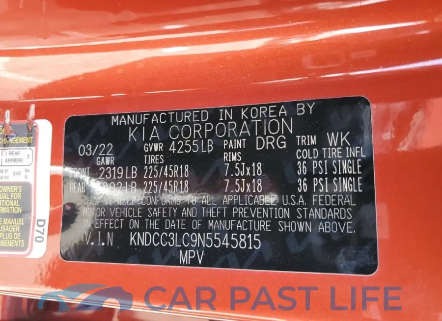 KNDCC3LC9N5545815# 13
