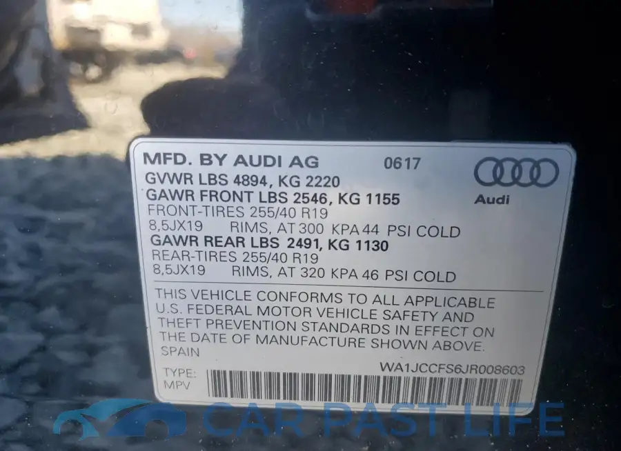 WA1JCCFS6JR008603# 12