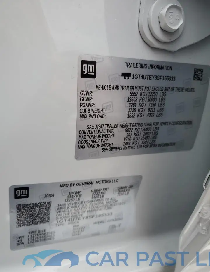 1GT4UTEY8SF165333# 12