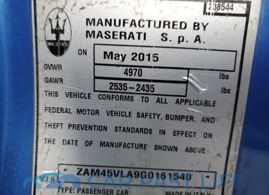 ZAM45VLA9G0161540# 13