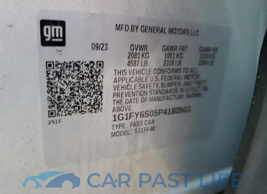1G1FY6S05P4188903# 12