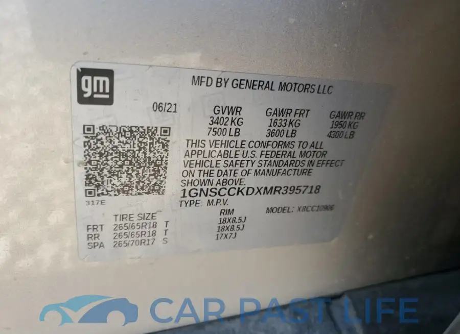 1GNSCCKDXMR395718# 13