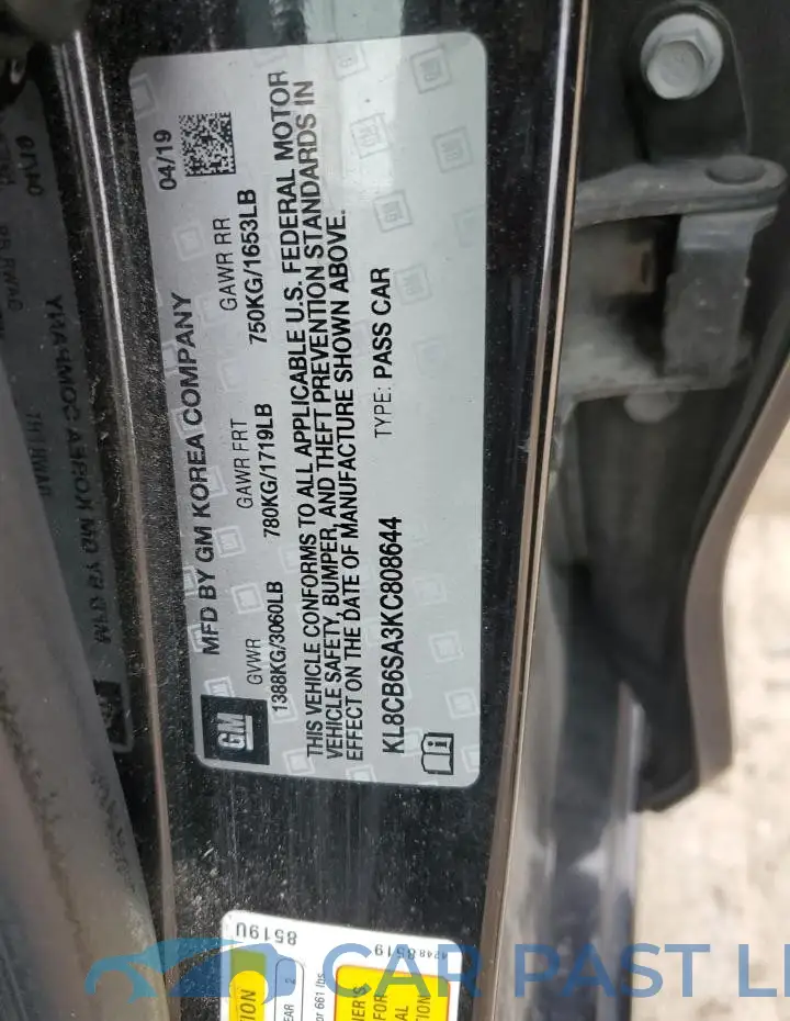 KL8CB6SA3KC808644# 12