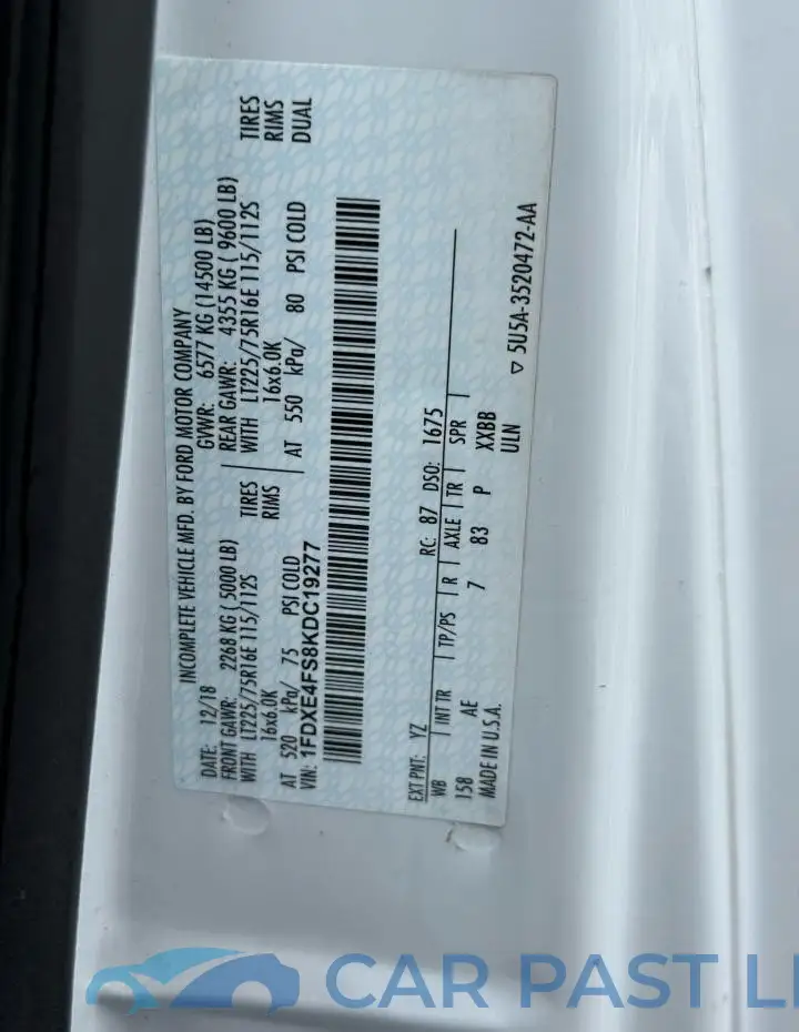 1FDXE4FS8KDC19277# 10