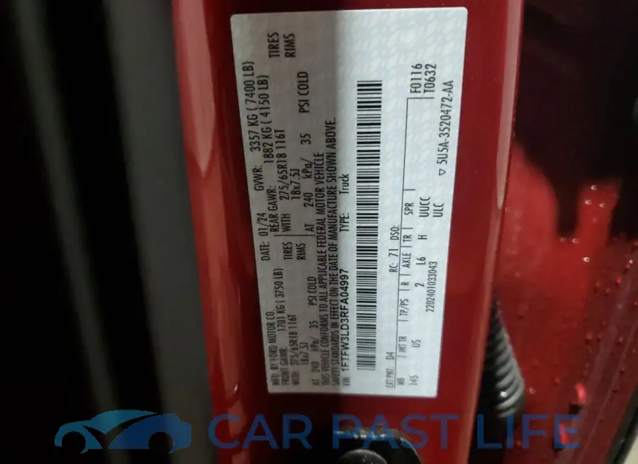 1FTFW3LD3RFA04997# 13