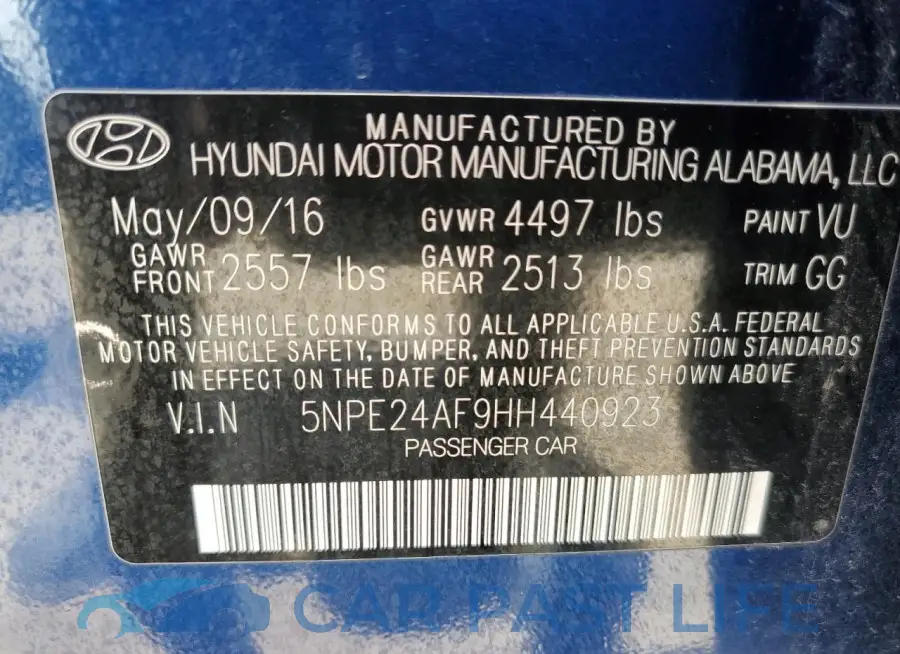 5NPE24AF9HH440923# 12