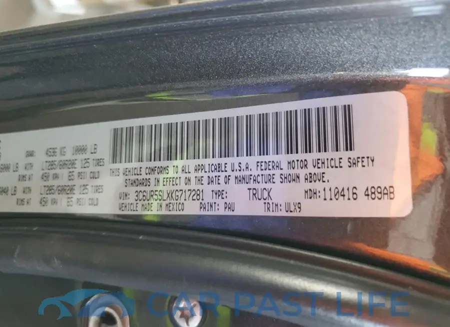 3C6UR5SLXKG717281# 12