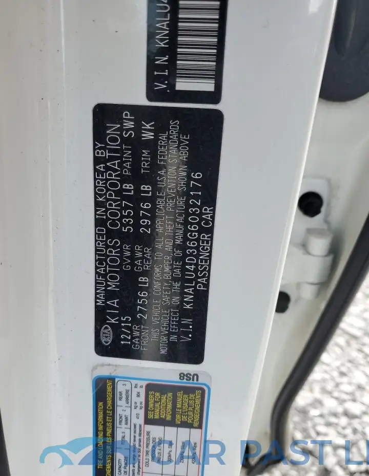 KNALU4D36G6032176# 12