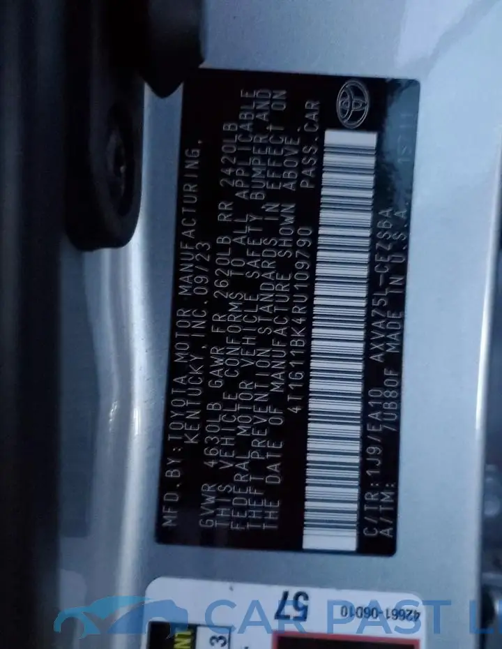 4T1G11BK4RU109790# 12