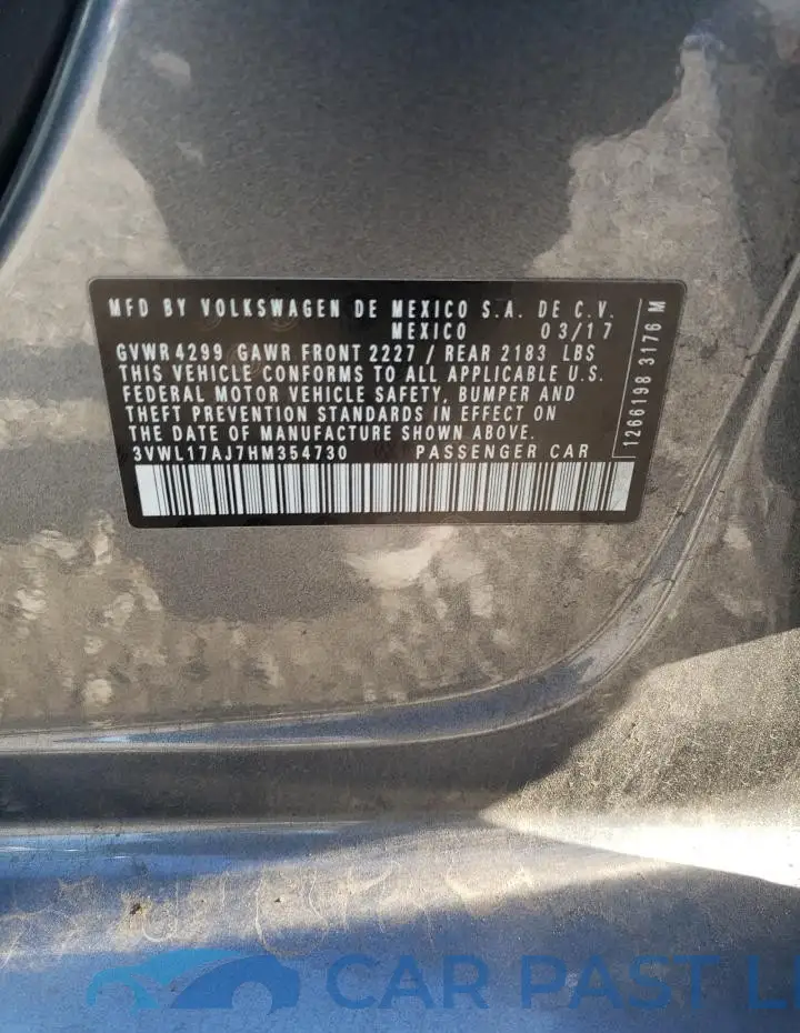 3VWL17AJ7HM354730# 12