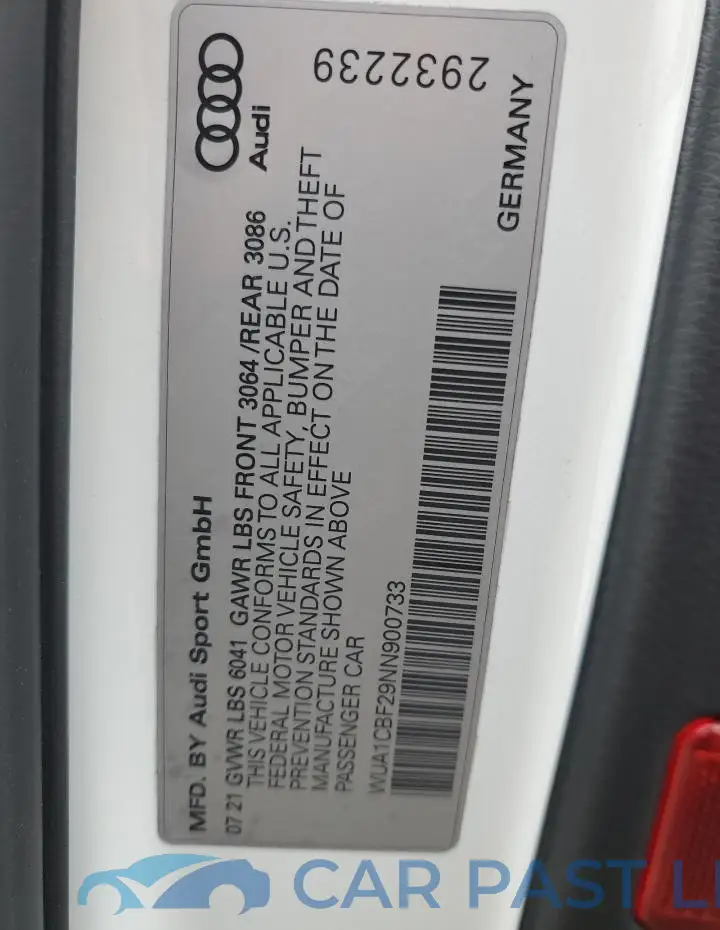 WUA1CBF29NN900733# 12