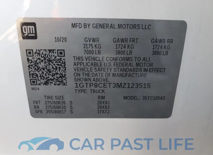 1GTP8CET3MZ123515# 12
