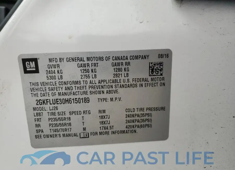2GKFLUE30H6150189# 13