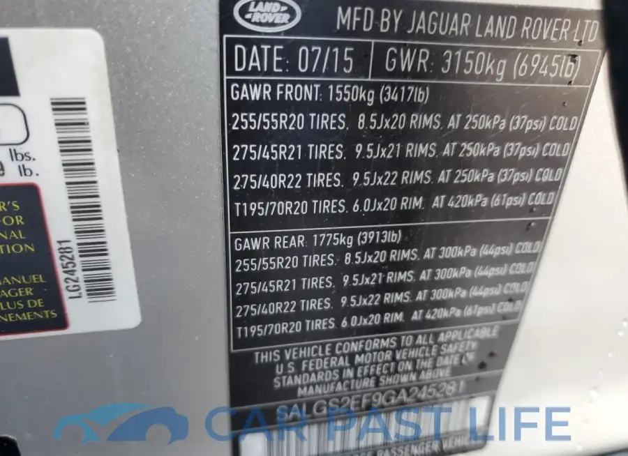 SALGS2EF9GA245281# 13