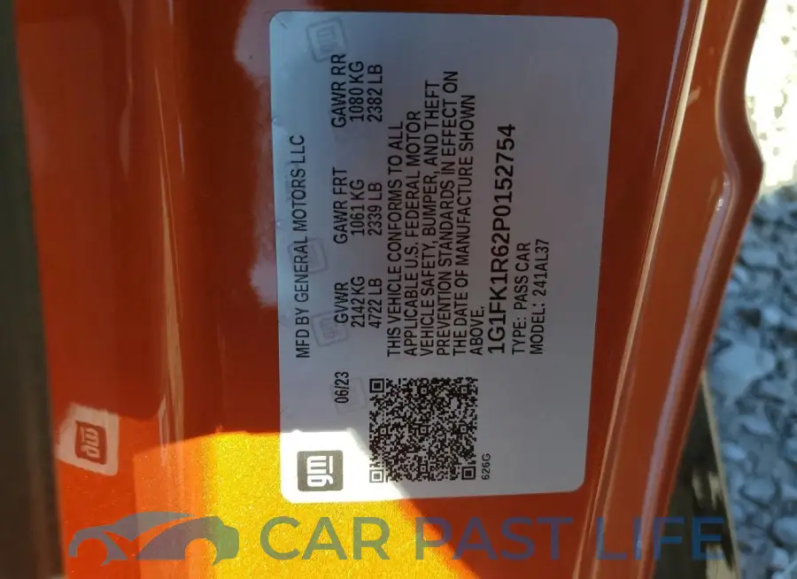 1G1FK1R62P0152754# 12
