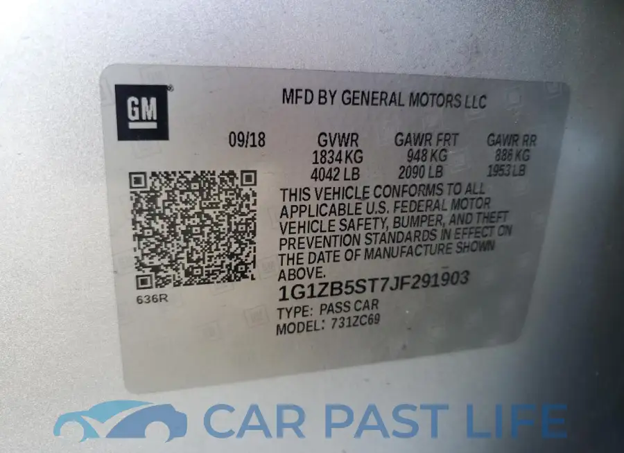 1G1ZB5ST7JF291903# 12