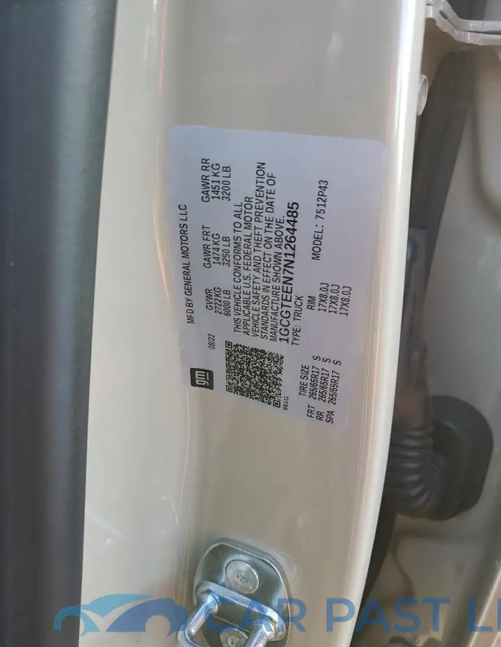 1GCGTEEN7N1264485# 12