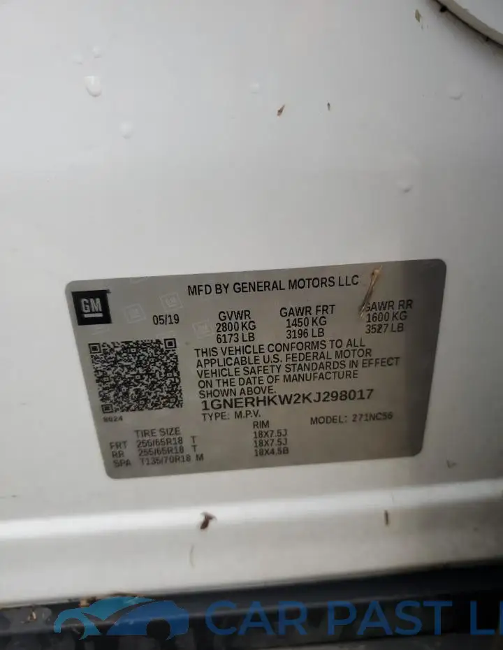 1GNERHKW2KJ298017# 13