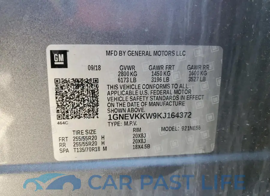 1GNEVKKW9KJ164372# 13
