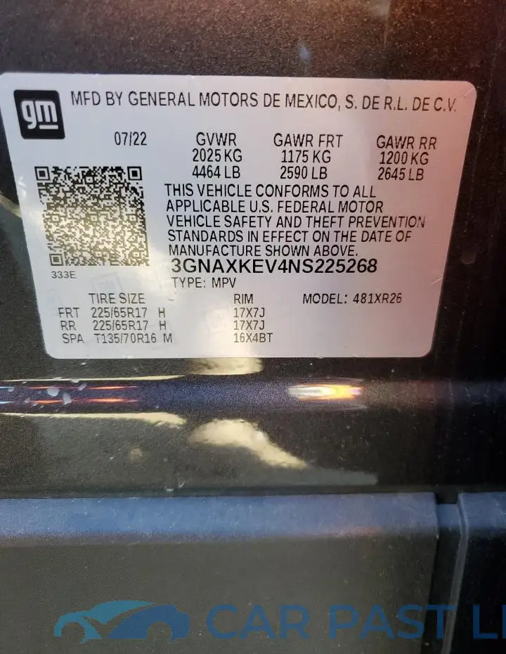 3GNAXKEV4NS225268# 13