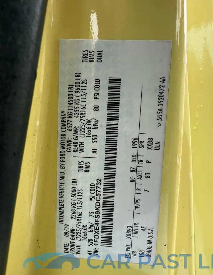 1FDXE4FS9KDC57732# 10