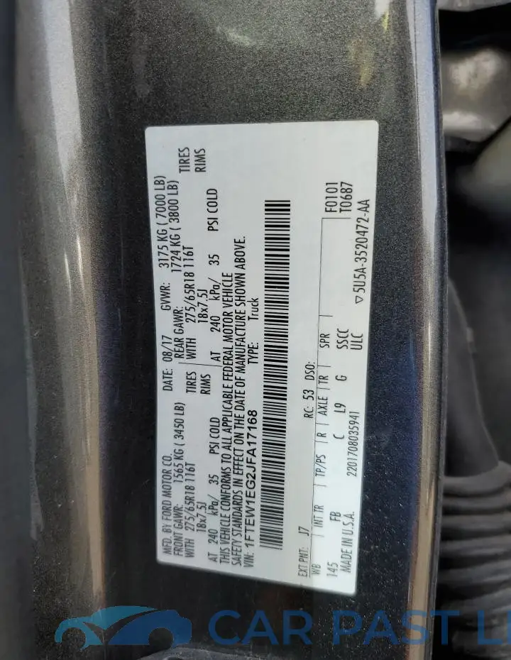 1FTEW1EG2JFA17168# 12