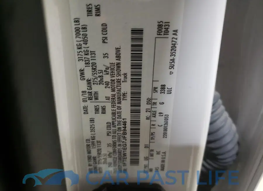 1FTEW1EG7JFB94461# 12