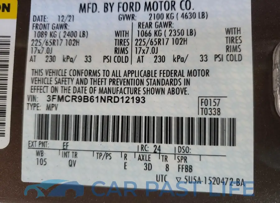 3FMCR9B61NRD12193# 13