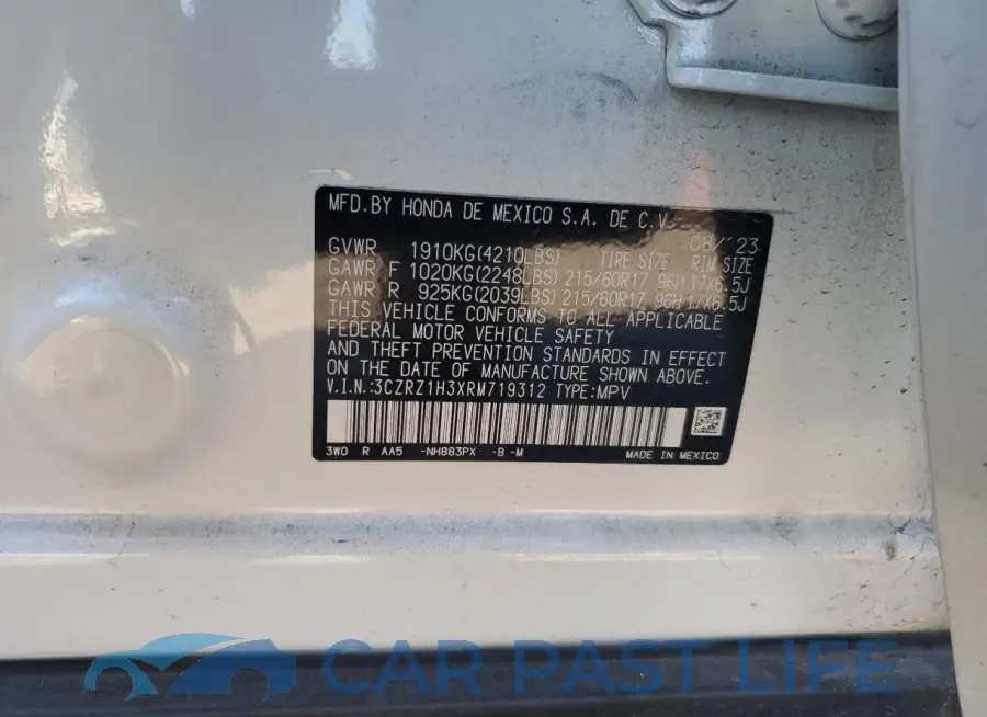 3CZRZ1H3XRM719312# 13