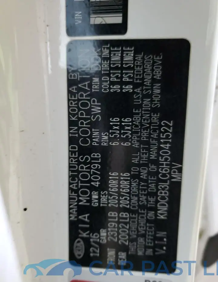 KNDCB3LC6H5041522# 13