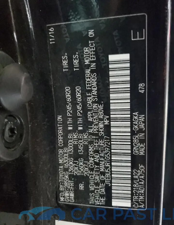 JTEBU5JR1G5397217# 12