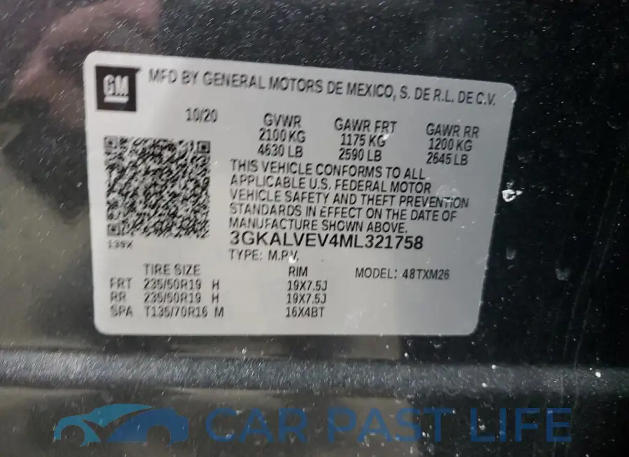 3GKALVEV4ML321758# 13