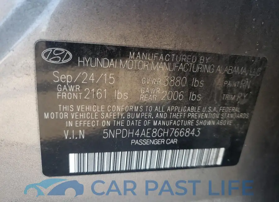 5NPDH4AE8GH766843# 12