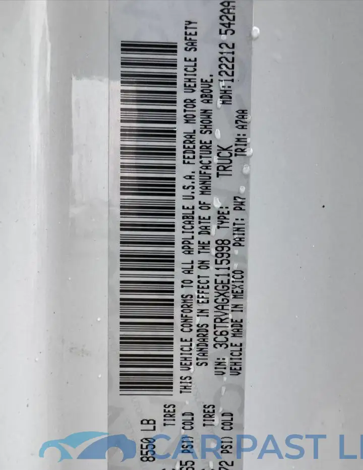 3C6TRVAGXGE115998# 10