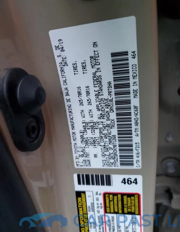 3TMDZ5BN3KM071268# 12