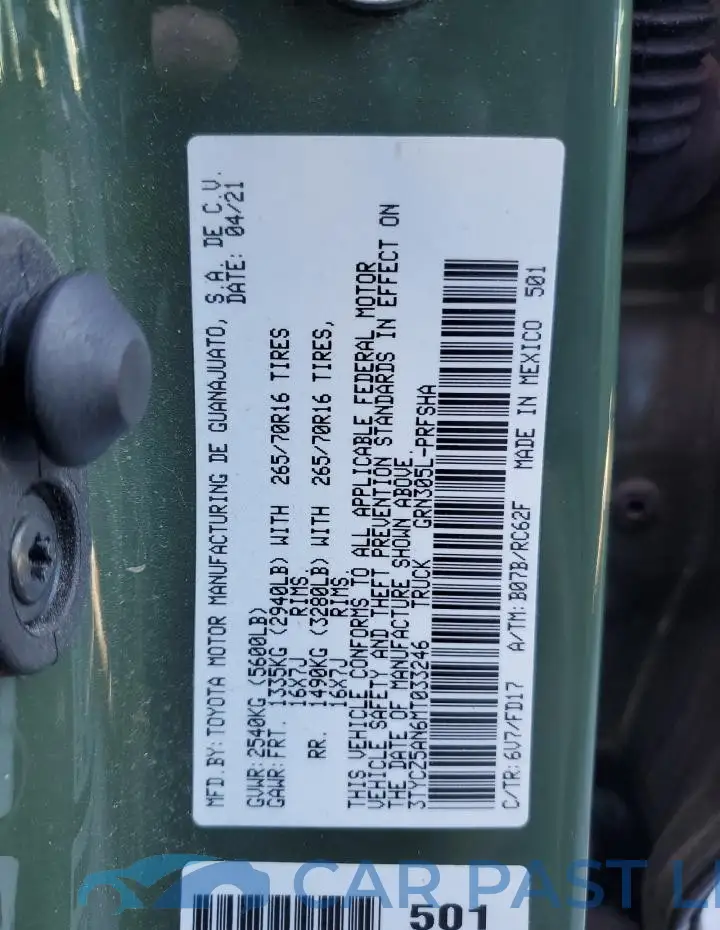 3TYCZ5AN6MT033246# 12