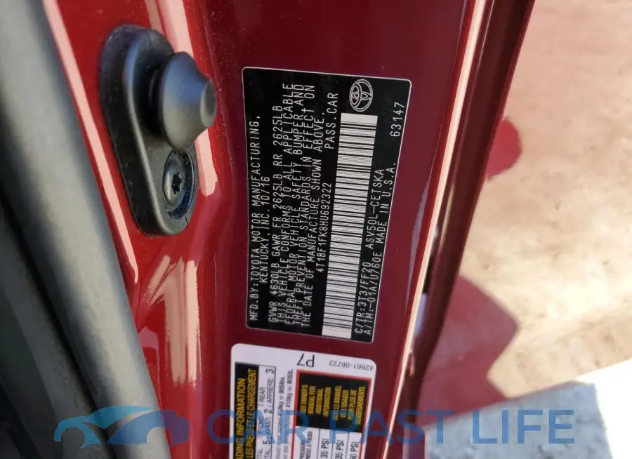 4T1BF1FK8HU692322# 12
