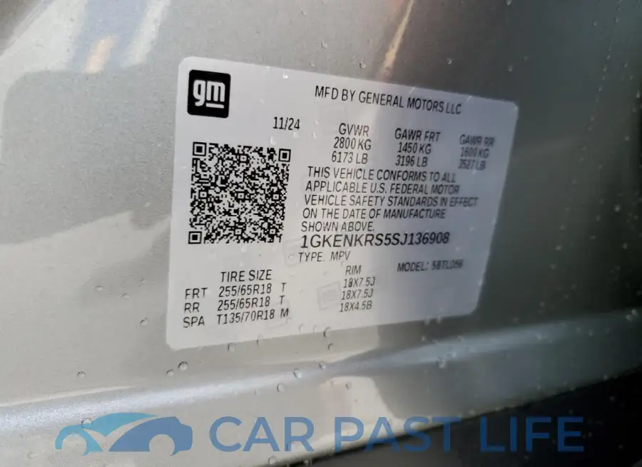1GKENKRS5SJ136908# 13